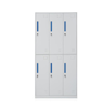 Mingxiu Office Steel Clothes Cabinet 6 Door Steel Wardrobe